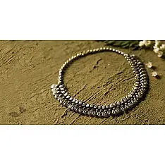 धरा ✽ Antique Finish White Metal ✽ Necklace { 49 }